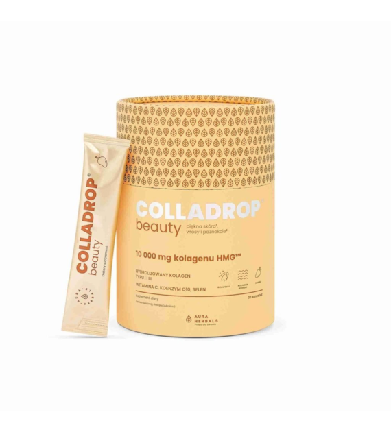 AURA HERBALS Colladrop® Beauty, kolagen HMG™ 10000 mg, mango, saszetki (30 szt.)