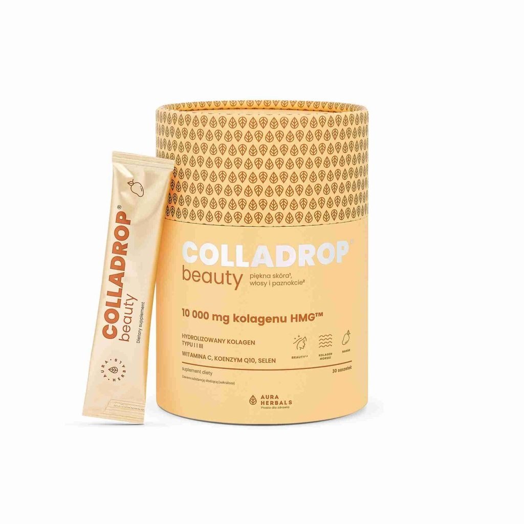 AURA HERBALS Colladrop® Beauty, kolagen HMG™ 10000 mg, mango, saszetki (30 szt.)