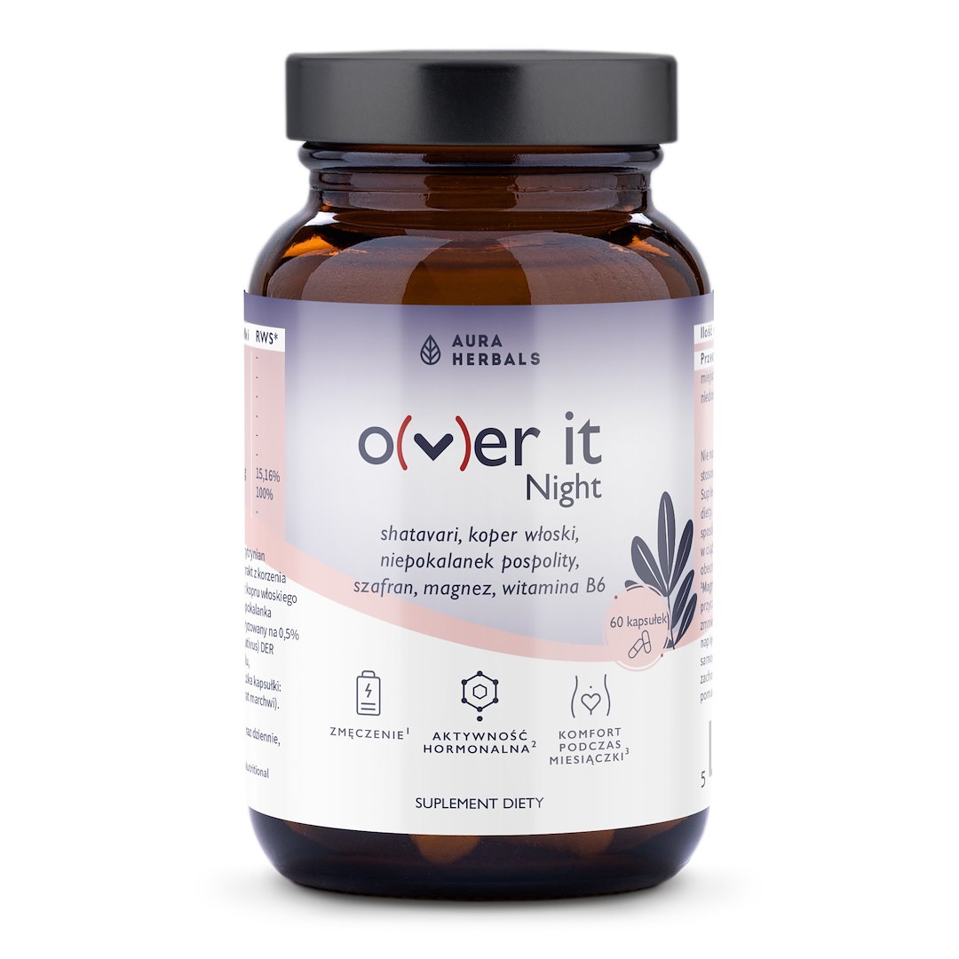 AURA HERBALS Over It Night, komfort podczas miesiączki (60 kaps.)