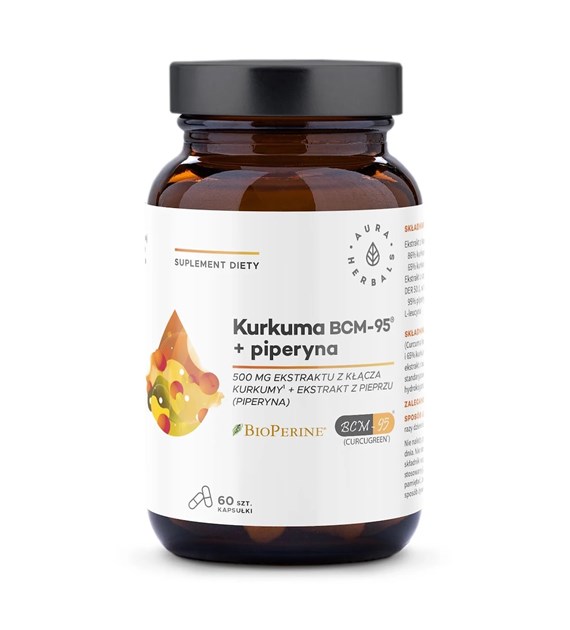 AURA HERBALS Turmeric 500 mg BCM-95® + piperine (60 caps.)