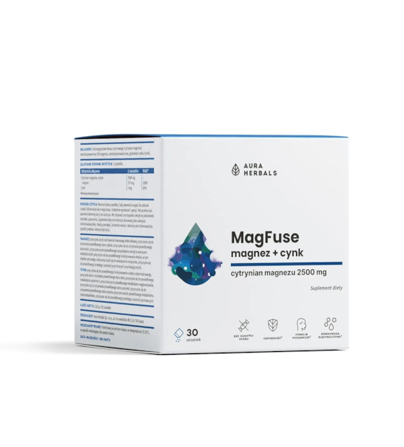 AURA HERBALS MagFuse: magnez + cynk (30 szt.)