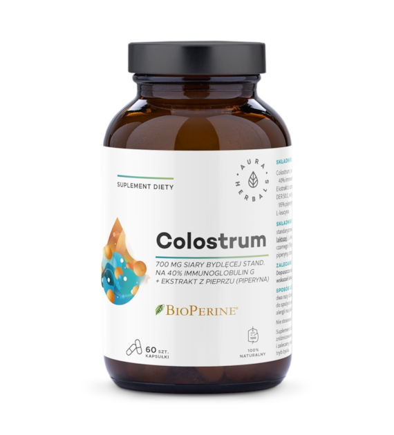 AURA HERBALS Colostrum 700 mg + BioPerine®  (60 kaps.)