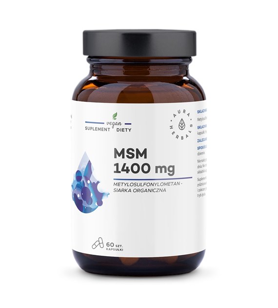 AURA HERBALS MSM 1400 mg, siarka organiczna (60 kaps.)