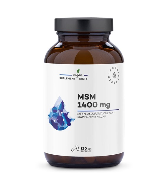 AURA HERBALS MSM 1400 mg, siarka organiczna (120 kaps.)