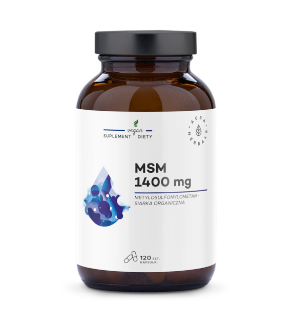 AURA HERBALS MSM 1400 mg, organic sulphur (120 caps)