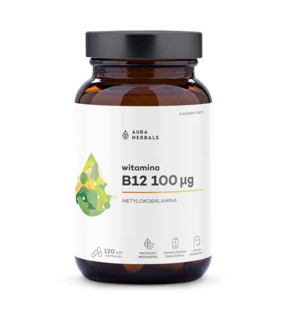 AURA HERBALS Witamina B12 100 mcg Metylokobalamina (120 kaps.)