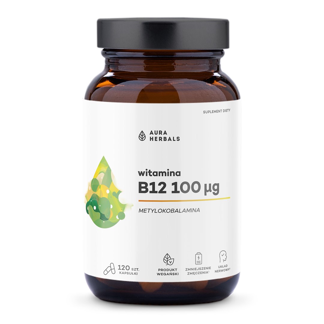 AURA HERBALS Witamina B12 100 mcg Metylokobalamina (120 kaps.)