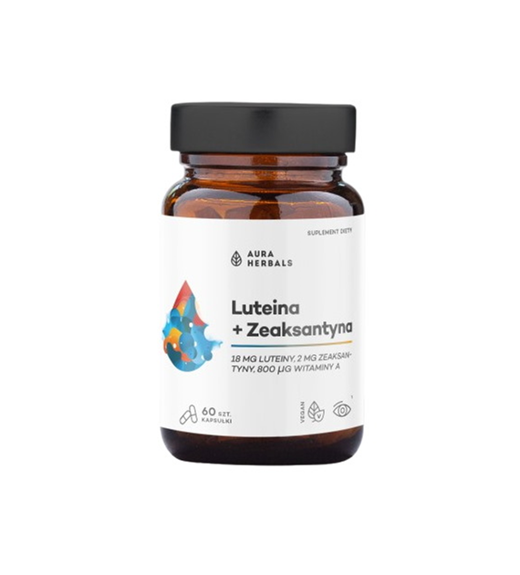 AURA HERBALS Luteina + Zeaksantyna + Witamina A (60 kaps.)