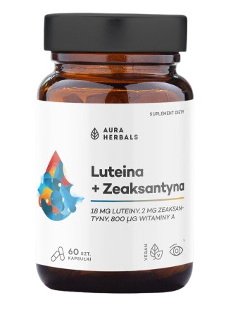 AURA HERBALS Luteina + Zeaksantyna + Witamina A (60 kaps.)