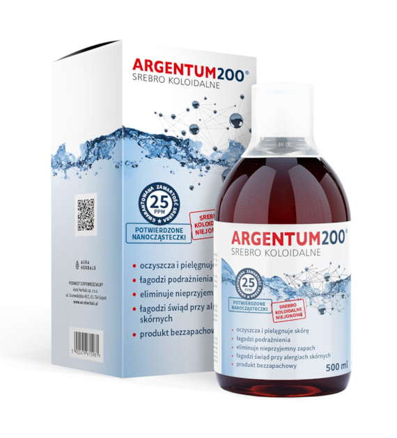 AURA HERBALS Tonik Argentum200 (25 ppm) Srebro Koloidalne (500 ml)
