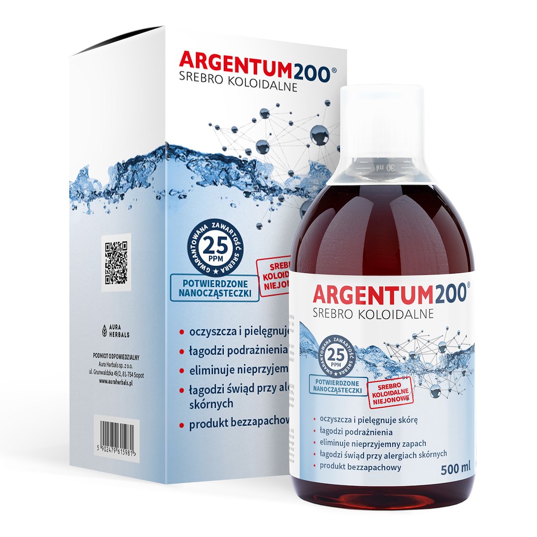 AURA HERBALS Tonik Argentum200 (25 ppm) Srebro Koloidalne (500 ml)