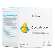 AURA HERBALS Colostrum 1000 mg, bananowe, saszetki (30 szt.)