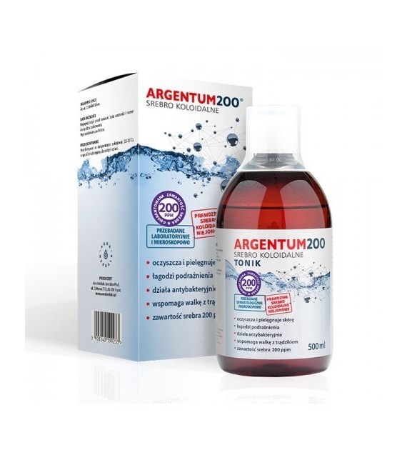 AURA HERBALS Colloidal Silver 200 ppm, Argentum 200, tonic (500 ml / 16,9 fl. oz.)