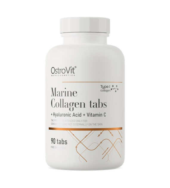OSTROVIT Kolagen Morski + Kwas Hialuronowy + Witamina C (90 tabl.)