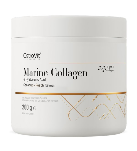 OSTROVIT Kolagen morski + Kwas hialuronowy + Witamina C - smak kokosowo-brzoskwiniowy (200 g)