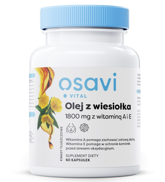 OSAVI Evening Primrose, 600 mg with vitamin A & E (60 caps)