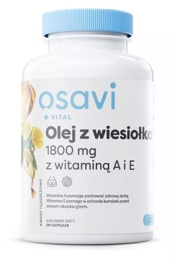 OSAVI Olej z wiesiołka 600 mg z wit. A i E (180 kaps.)