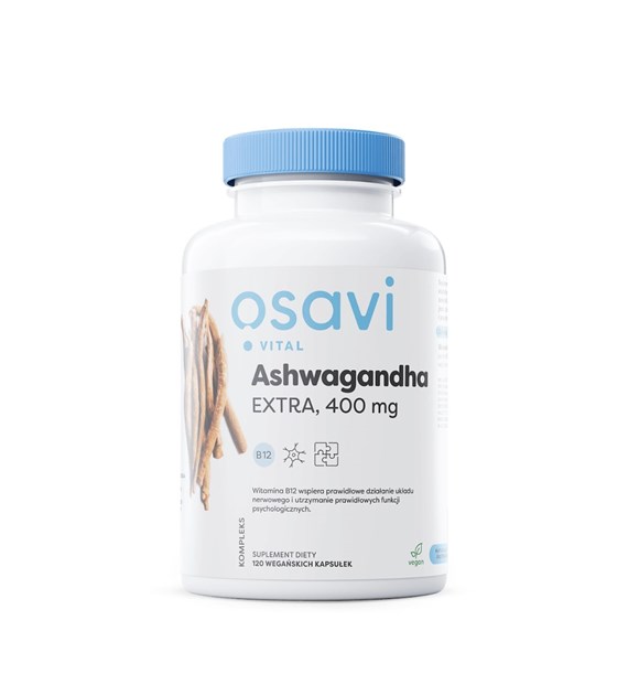 OSAVI Ashwagandha EXTRA, 400 mg with B12 (120 vcaps)