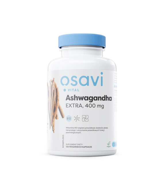 OSAVI Ashwagandha EXTRA, 400 mg with B12 (120 vcaps)