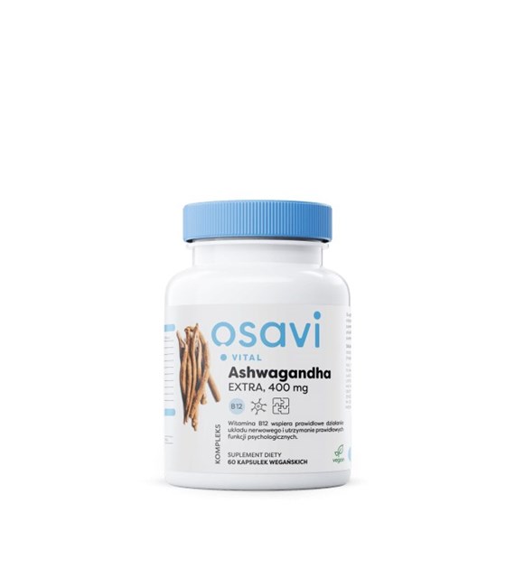 OSAVI Ashwagandha EXTRA, 400 mg with B12 (60 vcaps)