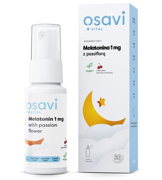 OSAVI Melatonin with passiflora, cherry flavor (25 ml / 0.84 fl. oz.)