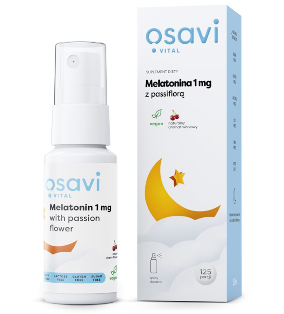 OSAVI Melatonina 1 mg z passiflorą - smak wiśniowy (25 ml)