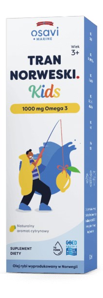 OSAVI Tran Norweski Kids 1000 mg Omega 3 - smak cytrynowy (50 ml)