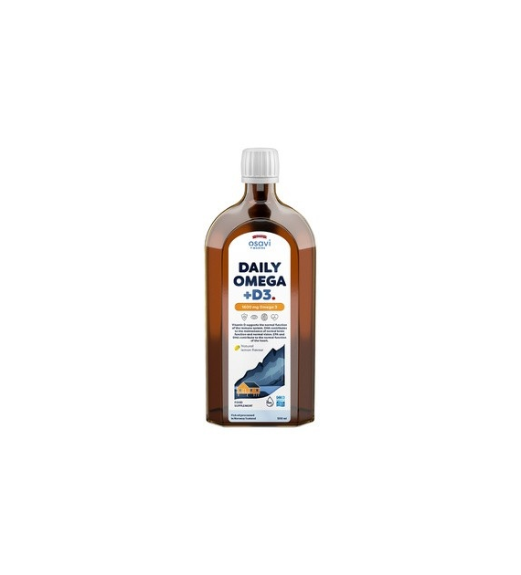 OSAVI Daily Omega +D3 1600 mg, naturalny aromat cytrynowy (500 ml)