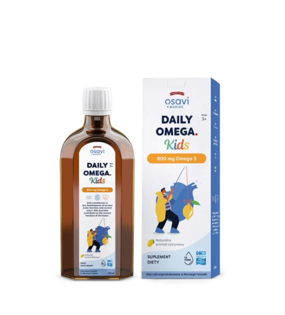 OSAVI Daily Omega Kids 800 mg - smak cytrynowy (250 ml)