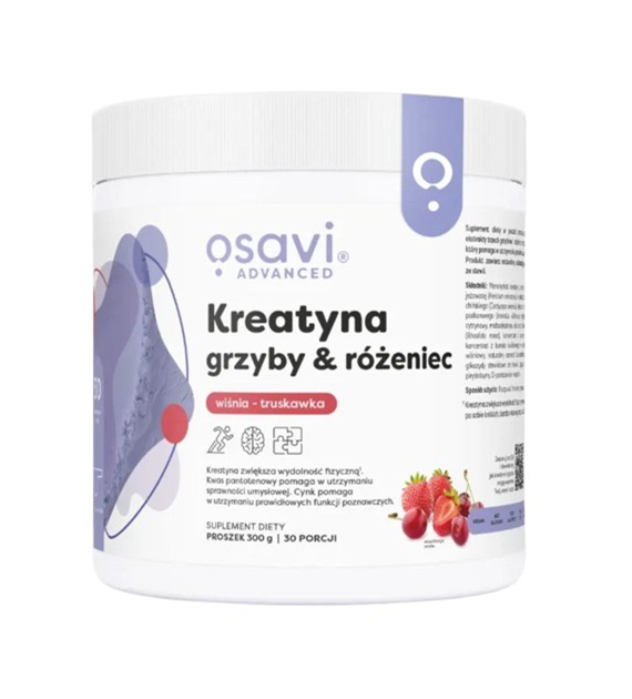 OSAVI Creatine, mushrooms & rhodiola, cherry and strawberry flavour (300 g)