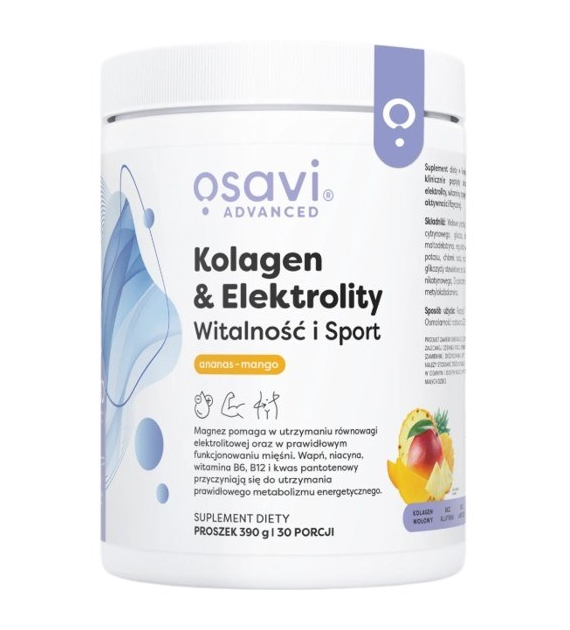 OSAVI Kolagen i Elektrolity Witalność i Sport, ananas-mango (390 g)