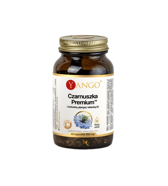 YANGO Czarnuszka Premium z kurkuminą, piperyną i witaminą D3 (60 kaps.)