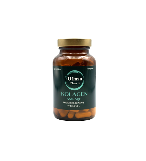OLMA PHARM Kolagen Anti-Age z Kwasem Hialuronowym i witaminą C (90 kaps.)