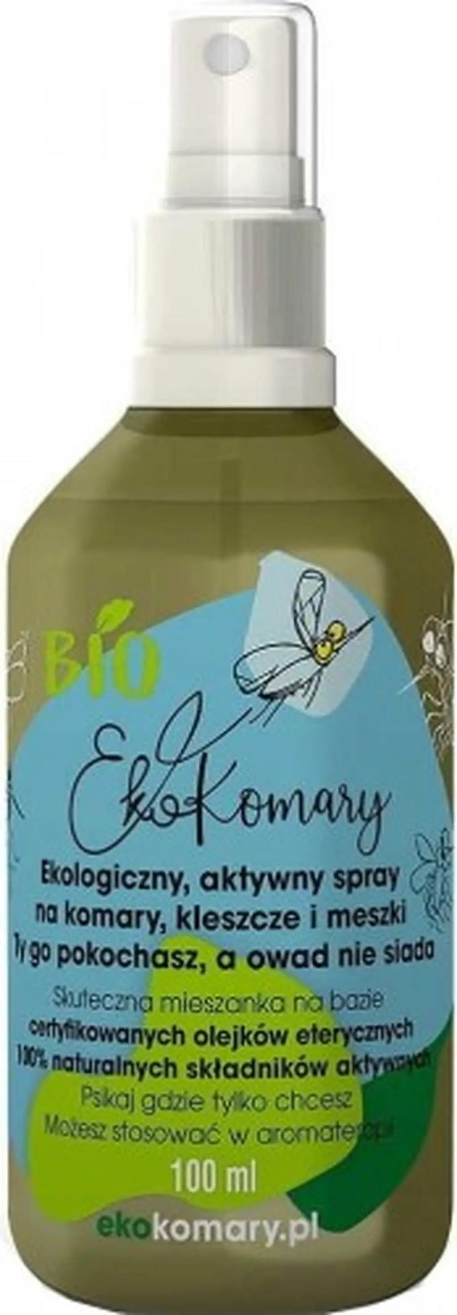 LOV ORGANIC EkoKomary - Aktywny spray zapachowy na Komary, Kleszcze i Meszki (100 ml)