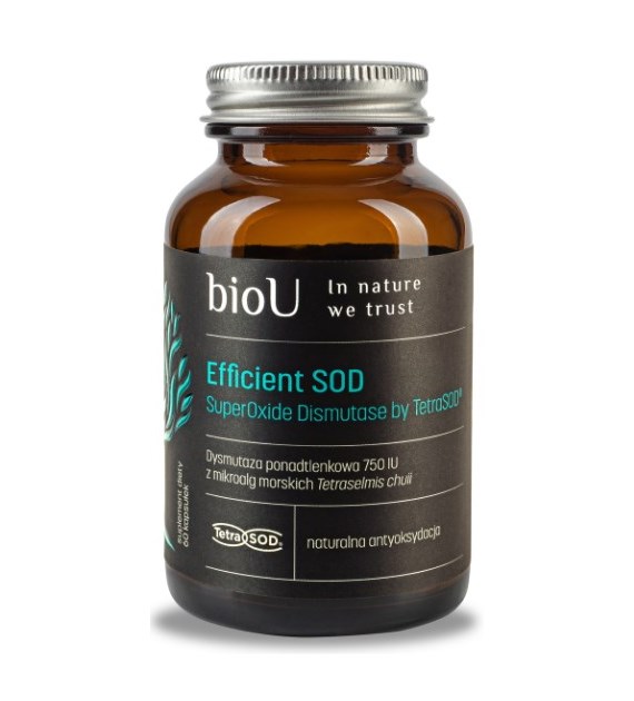 BIOU Efficient SOD SuperOxide Dismutase by TetraSOD, 750 IU (60 caps)