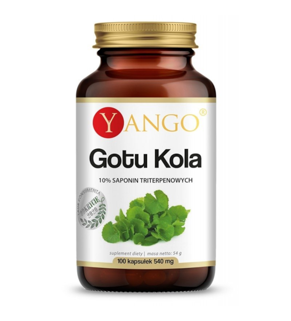 YANGO Gotu Kola - ekstrakt 10% saponin triterpenowych (100 kaps.)