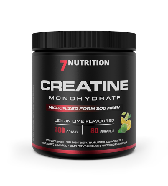 7NUTRITION Creatine Monohydrate Lemon Lime - Monohydrat Kreatyny - smak cytryna-limonka (300 g)