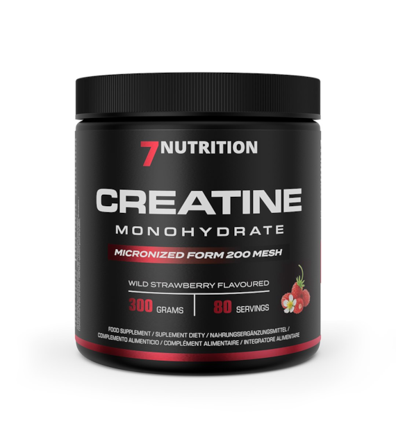 7NUTRITION Creatine Monohydrate Wild Strawberry - Monohydrat Kreatyny - smak poziomkowy (300 g)