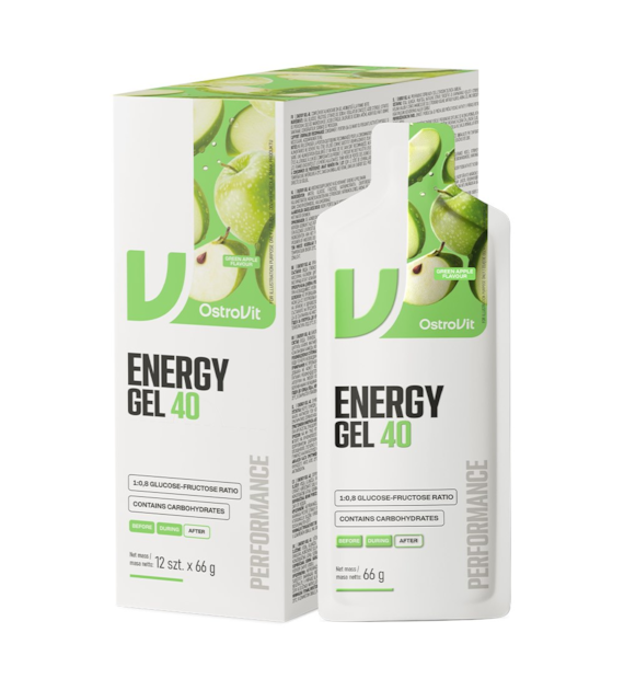 OSTROVIT Energy Gel 40 - zielone jabłko (12 x 66 g)
