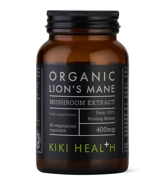 KIKI HEALTH Organic Lion's Mane Mushroom Extract - Soplówka jeżowata (60 kaps.)