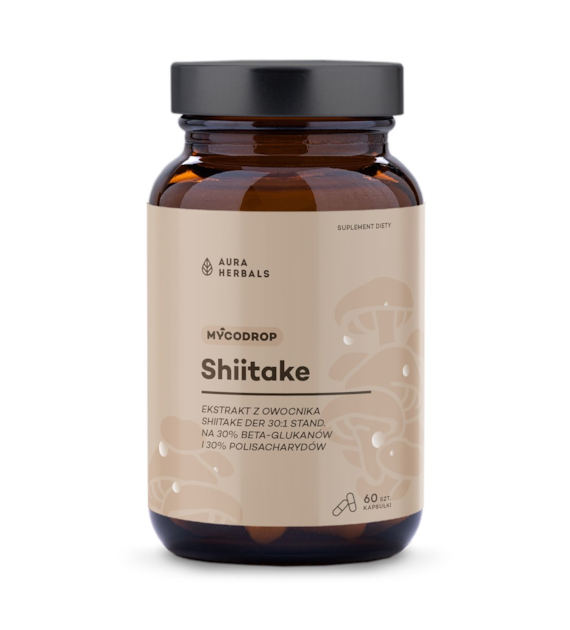 AURA HERBALS Mycodrop, Shiitake 30:1, 30% beta-glukan (60 caps)