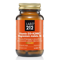 LABS212 Vitamin D3 + K2MK7 + Magnesium malate + B6 (60 kaps.)