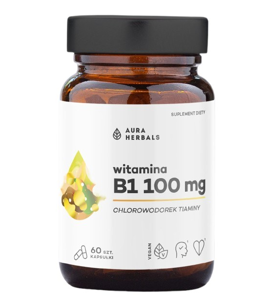 AURA HERBALS Witamina B1 100 mg, tiamina (60 kaps.)