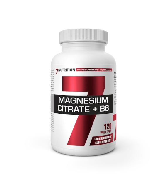 7NUTRITION Magnesium Citrate + B6 - Cytrynian magnezu + Witamina B6 (120 kaps.)