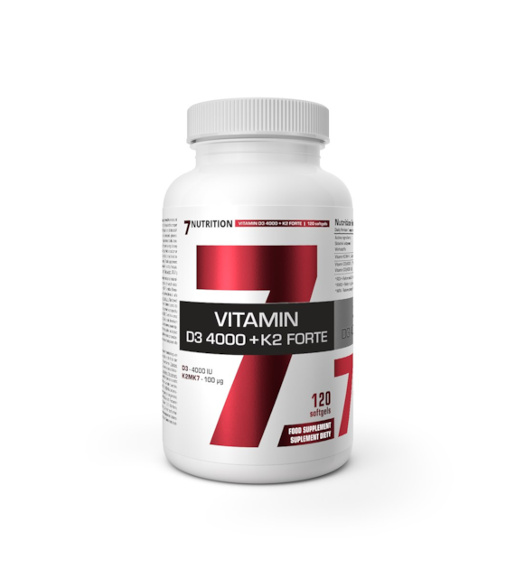 7NUTRITION Vitamin D3 4000 + K2 Forte - Witamina D 4000IU + K2 1000 mcg Forte  (120 kaps.)