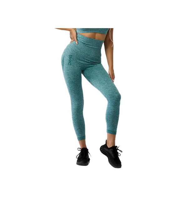 OSTROVIT Legginsy sportowe damskie - zielone, rozmiar XS (1 szt.)