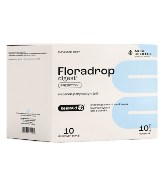 AURA HERBALS Floradrop digest, prebiotyk, saszetki (10 szt.)