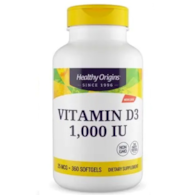 HEALTHY ORIGINS Vitamin D3 1000 IU - Witamina D (360 kaps.)