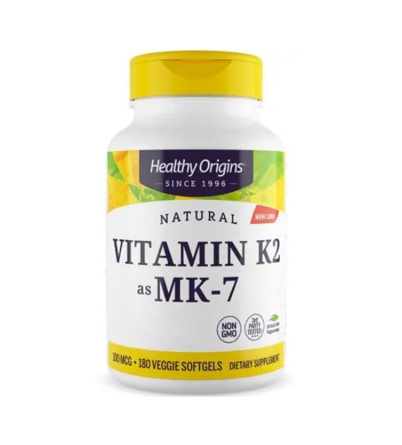 HEALTHY ORIGINS Vitamin K2 Mk7 - Witamina K 100 mcg (180 kaps.)
