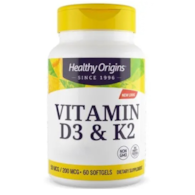 HEALTHY ORIGINS Vitamin D3 & K2 - Witamina D3 + K2 (60 kaps.)